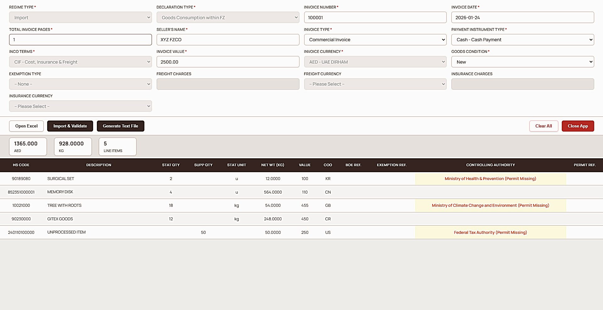 Excel Mapping Interface